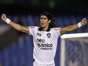 Botafogo Loco Abreu marcou o primeiro do Botafogo