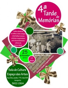 Cultura As Tardes de Memórias têm resgatado a história cultural de Itaperuna