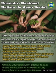 Batistas Brasileiros discutirão Ação Social e Meio Ambiente em Niterói