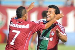 Fred festeja mais um gol pelo Fluminense
