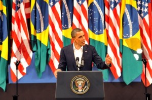 Obama no Municipal Obama em seu discurso demonstrou conhecer bem a história do Brasil e sua cultura