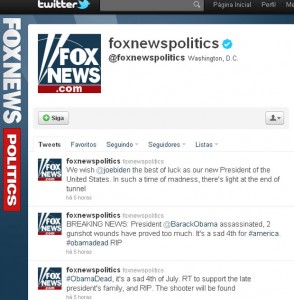 Twitter da Fox News foi invadido e deu a notícia falsa da morte de Obama Twitter da Fox News foi invadido e deu a notícia falsa da morte de Obama