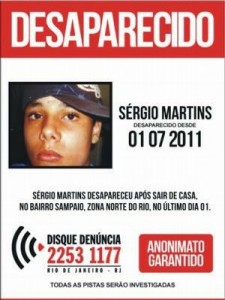 Sérgio Martins encontrado por um dos tios Sérgio Martins encontrado por um dos tios