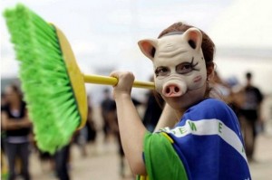 Cariocas protestam com humor contra a corrupção no país Cariocas protestam com humor contra a corrupção no país