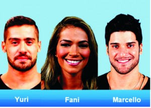 Yuri, Fani e Marcello estreiam o primeiro paredão triplo no BBB13 Yuri, Fani e Marcello estreiam o primeiro paredão triplo no BBB13