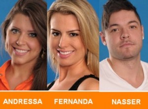 Fernanda, Nasser e Andressa são finalistas do BBB13 Fernanda, Nasser e Andressa são finalistas do BBB13