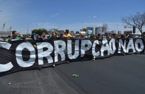 Manifestantes em Brasília pediram o fim da corrupção