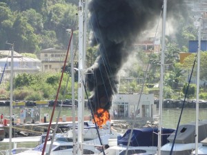 Chamas demoraram aproximadamente uma hora para serem controladas (Foto: Hugo Bastos/ TV Rio Sul)