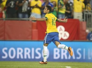 Neymar marcou um golaço contra Portugal