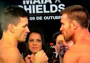 Demian Maia e Jake Shields passam pela pesagem em Barueri