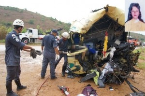 Uma pessoa morre em acidente com duas carretas na BR-116