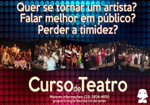 Inscrições para Curso de Teatro Básico a Escola Cti de Artes