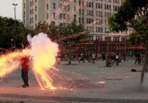Cinegrafista da Band Santiago Andrade quando foi atingido