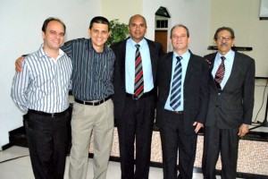 Pr. Waxuel Pereira Rodrigues (Secretário Geral da ABENF), Pr.  Geovar Poubel (PIB de S. J. de Ubá), Pr. Marcus Salomé (Presidente da ABENF), Pr. Romulo Vinicius Dias (IB Cubatão) e Pr. Gessy Frutuoso (PIB Itaperuna) estarão no Congresso em Ubá