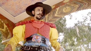 Zelão está revoltado com Epaminondas (Foto: Meu Pedacinho de Chão/TV Globo) Zelão está revoltado com Epaminondas (Foto: Meu Pedacinho de Chão/TV Globo)